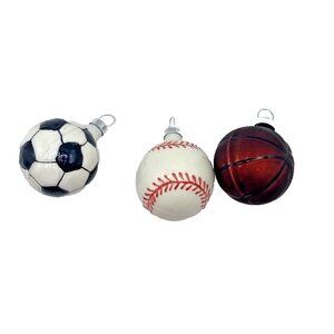 Basketball Baseball Soccer Ball Ornament Set Sports Games Athletic Holiday Decor